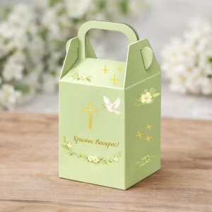 Зображення товара - Коробочка на Великдень салатова висока
