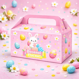 Зображення товара - Коробочка на Великдень для солодощів рожева 
