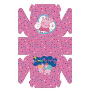 Зображення товара - Коробочка “Свинка Пеппа“ порційна для тортика/подарунків 13х15х8,5