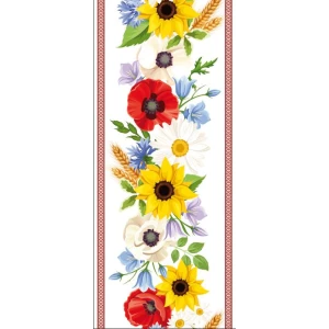 Изображение товара - Патриотический баннер “Цветы Украины: маки, подсолнухи“ 0,85х1,95м (размер может быть любой)