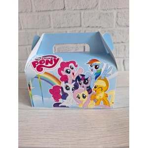 Зображення товара -  Коробочка “Маленькі поні“ порційна для тортика/подарунків 13х15х8,5