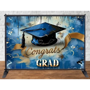 Изображение товара - Баннер 3х2м “Випуск“ (Синий, конфедератка) - Фотозона (виниловый) (Без каркаса) -