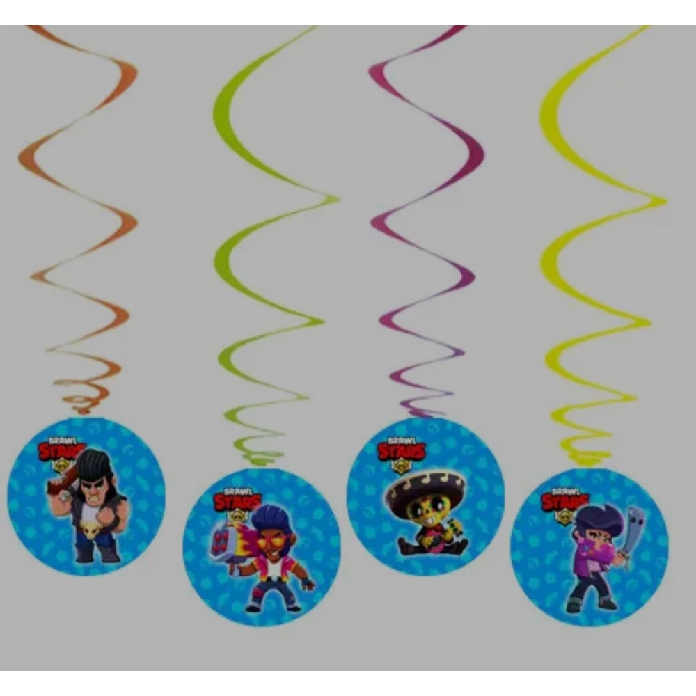 Гирлянды (6шт/уп.) “Бравл Старс“ (подвески-спиральки бумажные) -