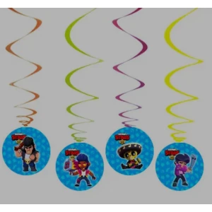Изображение товара - Гирлянды (6шт/уп.) “Бравл Старс“ (подвески-спиральки бумажные) -