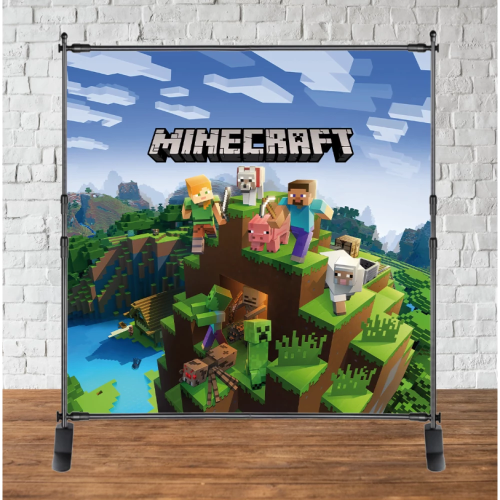 Баннер “Майнкрафт“  пещера внутри горы  2х2м - Фотозона (виниловый) на день рождения -
