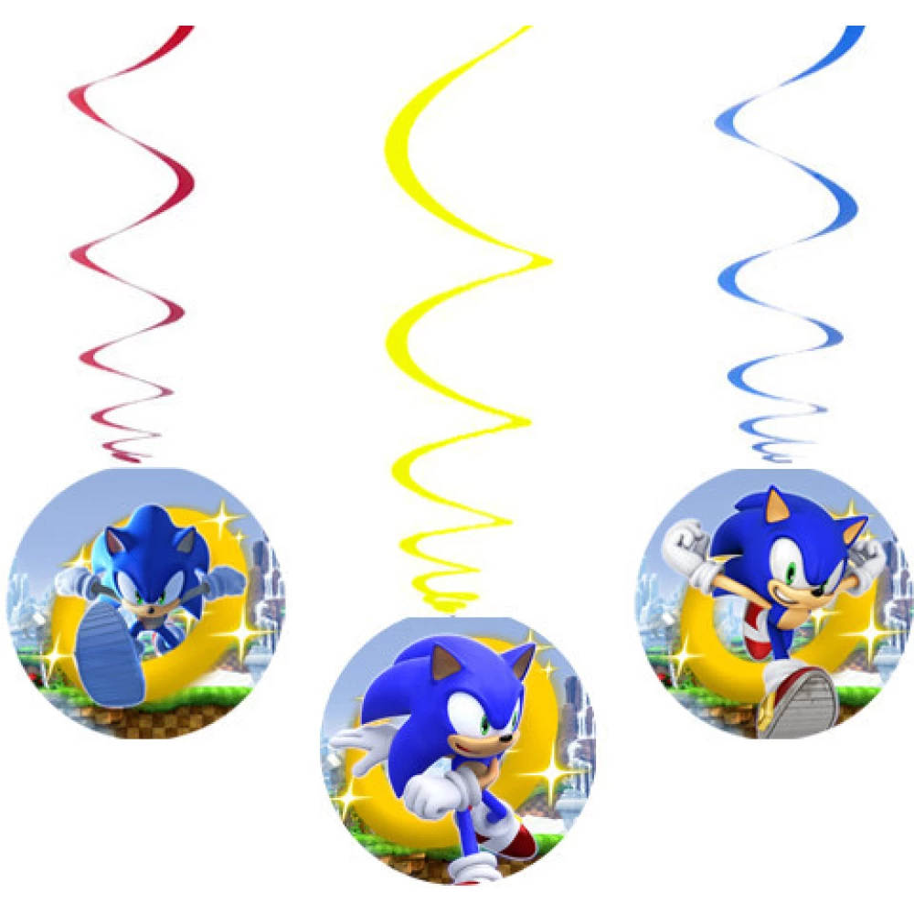 Подвески “Соник“ (6 шт) (спиральки бумажные Редкие малотиражные) -