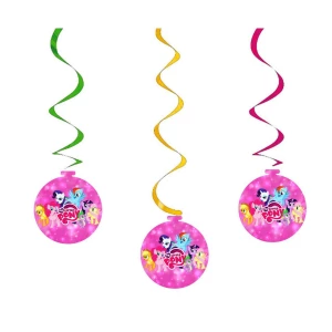 Зображення товара -  Набір “Гірлянди-підвіски-спіральки“ паперові (5 шт./набір) Маленькі поні, Рожевий