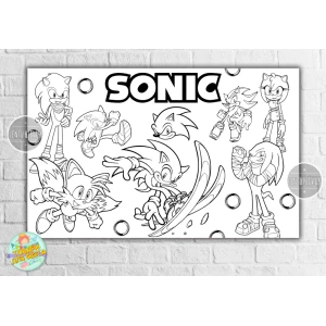 Изображение товара -  Плакат - Раскраска “Соник“ 120х75 см