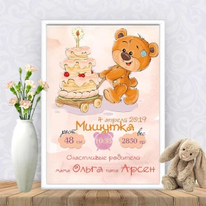 Изображение товара -  Метрика “Мишка с тортом“