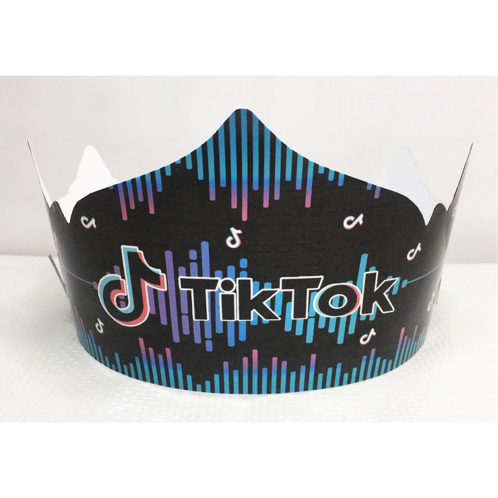 Корона картонная “Тик Ток“ тематические на детский День рождения -