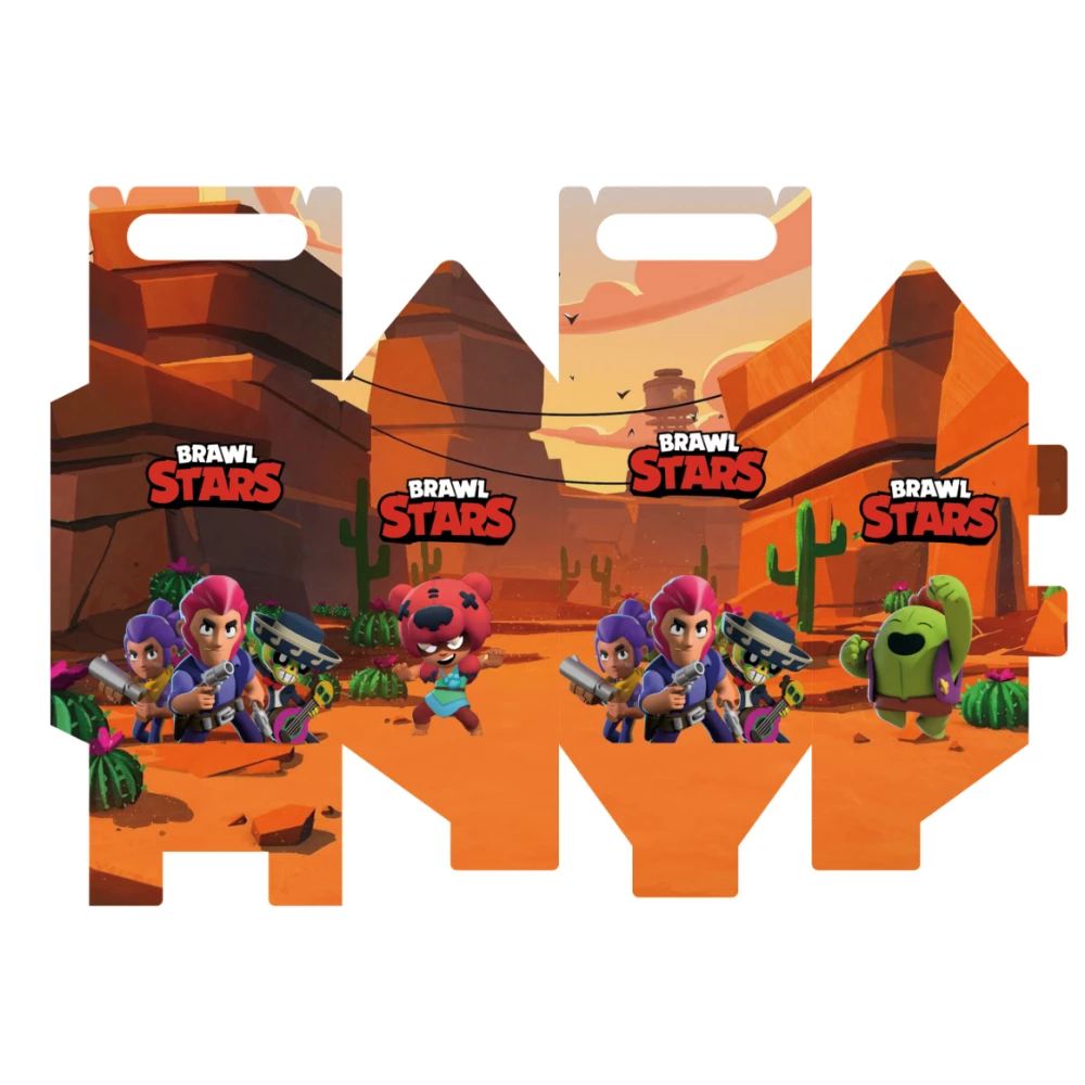 Коробочка-бонбоньерка “Бравл старс“ оранжевый 18*9см  для подарков и угощений. малотиражные -