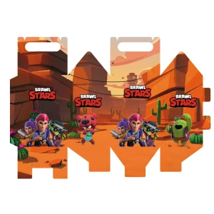 Изображение товара -  Коробочка-бонбоньерка “Бравл старс“ оранжевый 18*9см  для подарков и угощений. малотиражные -