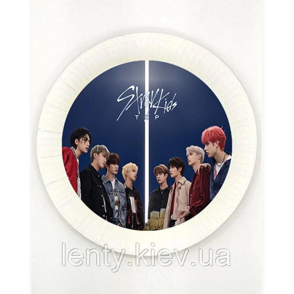 Тарелки бумажные одноразовые “Стрей Кидс / Stray Kids“ (Поштучно) 18см
