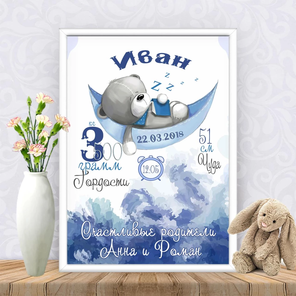 Метрика “Тедди спит в лодочке“