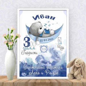 Изображение товара -  Метрика “Тедди спит в лодочке“