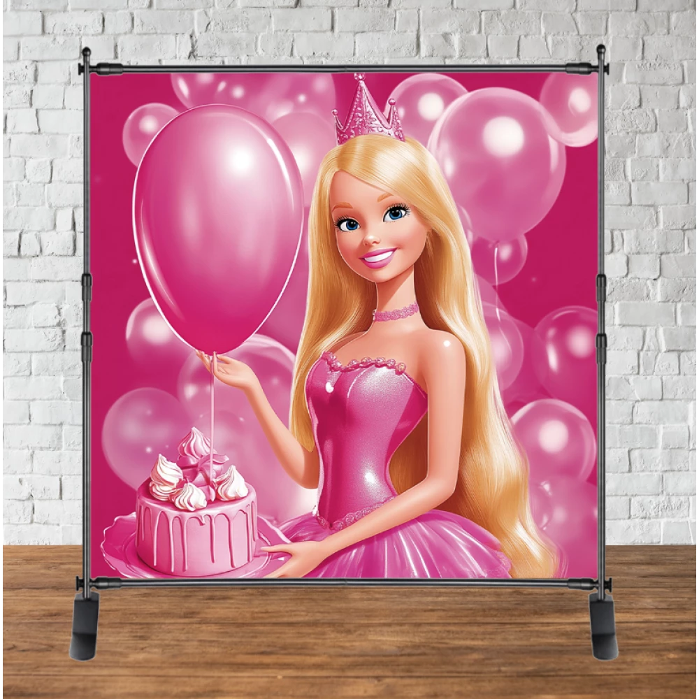 Баннер “Барби. День рождения“ 2х2м  - Фотозона (виниловый) на день рождения -