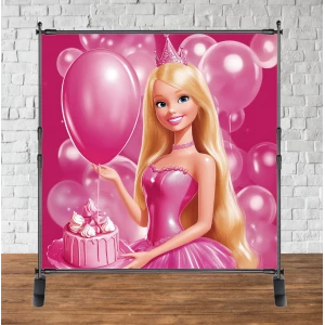Изображение товара - Баннер “Барби. День рождения“ 2х2м - Фотозона (виниловый) на день рождения -