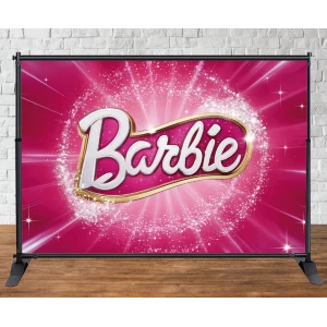 Изображение товара - Баннер “Барби. Лого“ 2х3м - Фотозона (виниловый) на день рождения -