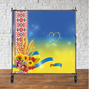 Изображение товара - Патриотический баннер. Фон патриотический 200х200 см Фотозона (без каркаса)