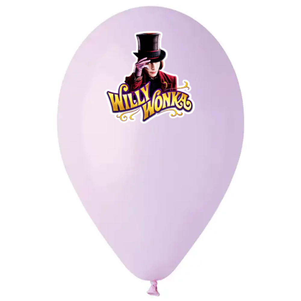 Наклейка на шар “Вилли Вонка. Чарли и шоколадная фабрика“ лого+герой 18“  (без шара)