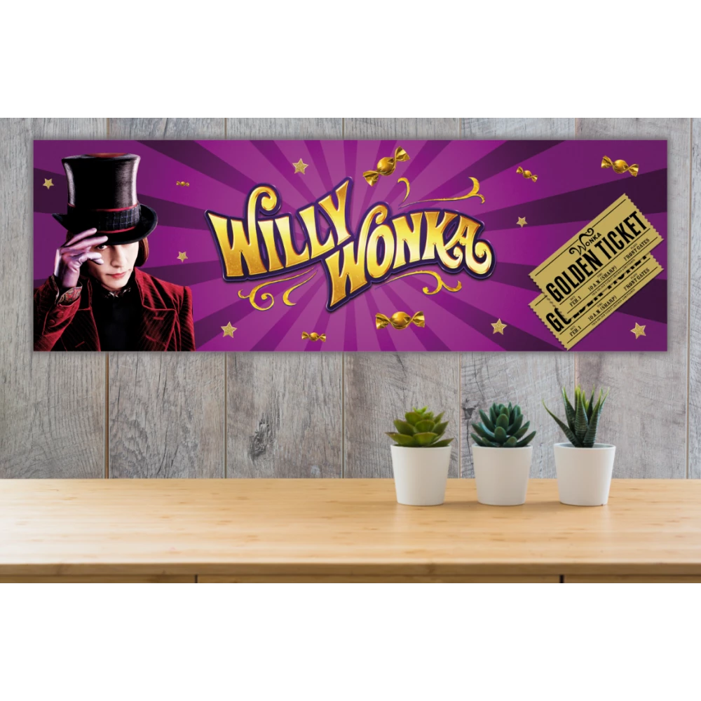 Плакат “Вилли Вонка. Чарли и шоколадная фабрика“ 30х90 см для Кенди - бара -