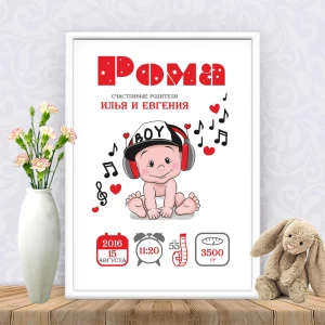 Изображение товара -  Метрика “Музыкальный мальчик“