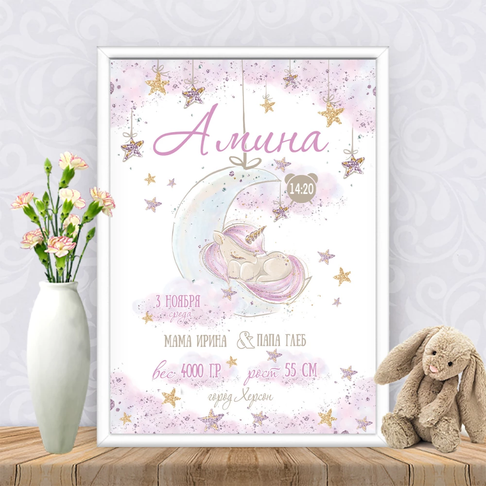 Метрика “Спящая единорожка на луне“