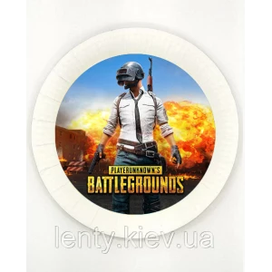Изображение товара -  Тарелки “Playerunknown“s Battlegrounds guy (PUBG)“ (Поштучно) 18см бумажные