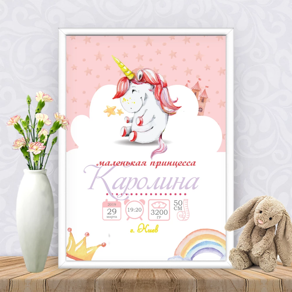 Метрика “Единорожка, корона, замок“