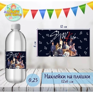 Изображение товара -  Наклейка на большую бутылку “Стрей Кидс / Stray Kids“ (12*6см)
