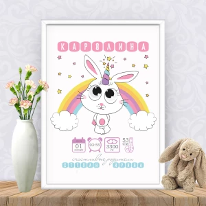 Изображение товара - Метрика “Единорожка и радуга“