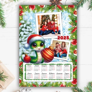 Изображение товара - Календарь новогодний 2025 “Змея с квадратными фотографиями“ А4 А3