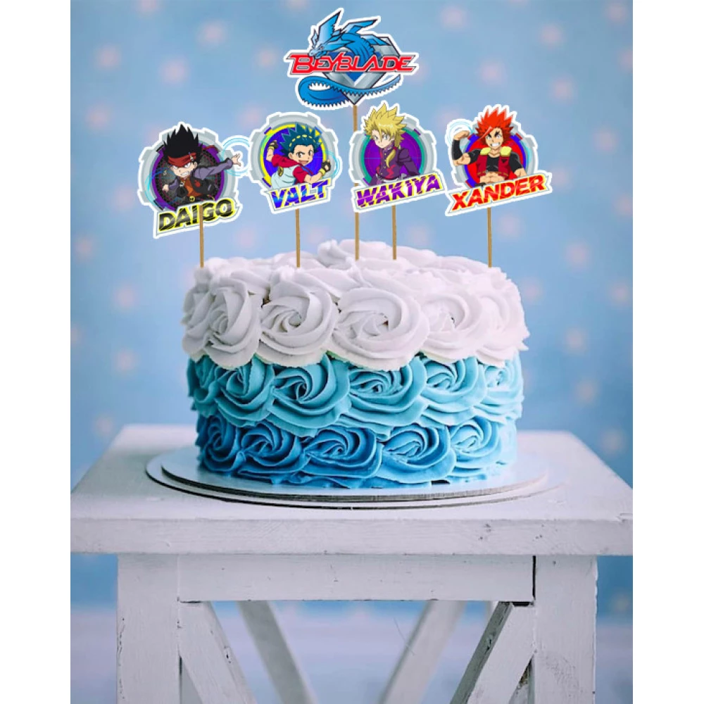 Набор средние топперы (8см) вырубка “Бейблейд/Beyblade“ (5шт./уп.)(КАРТОН)- Набор №1 Бейблейд