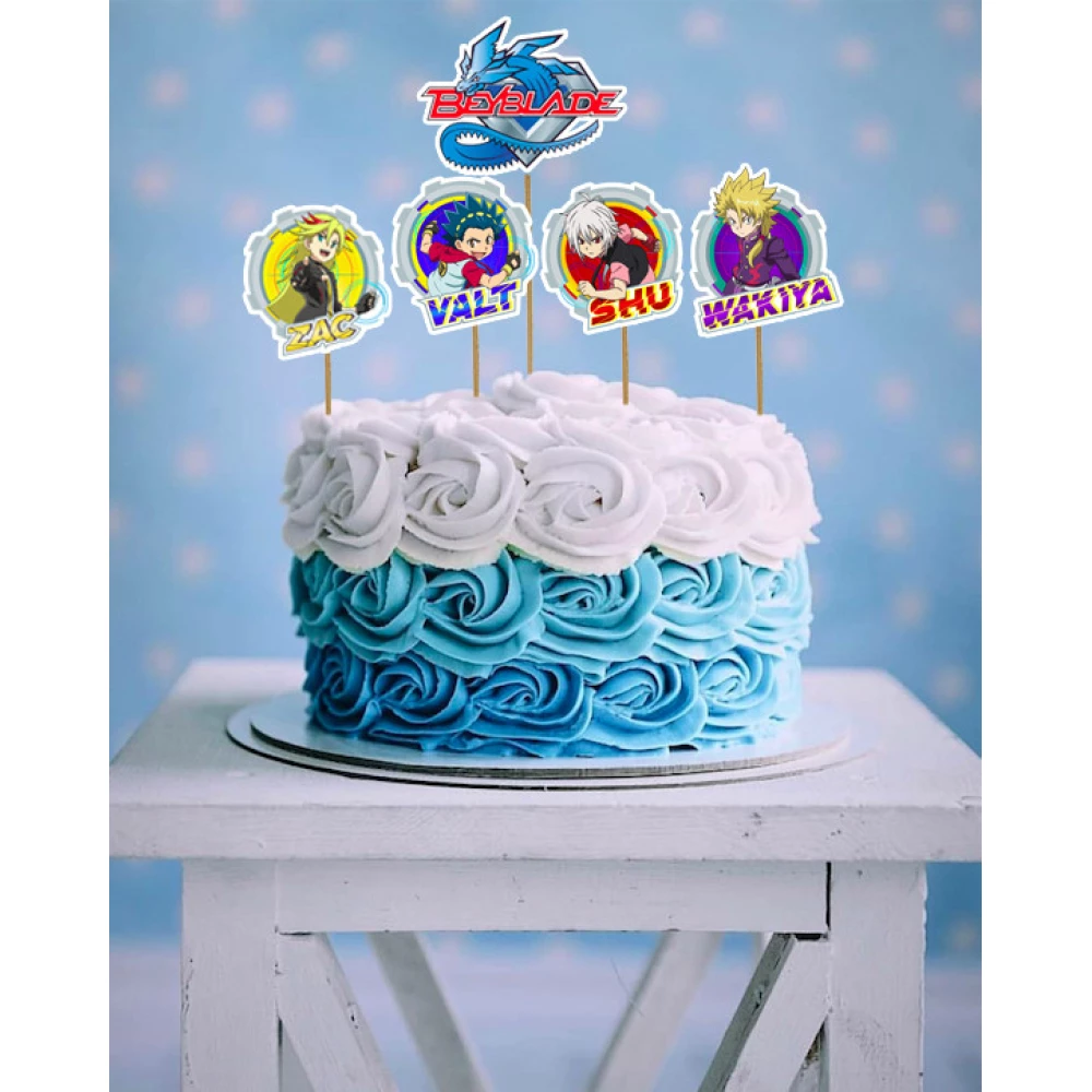 Набор средние топперы (8см) вырубка “Бейблейд/Beyblade“ (5шт./уп.)(КАРТОН)- Набор №2 Бейблейд