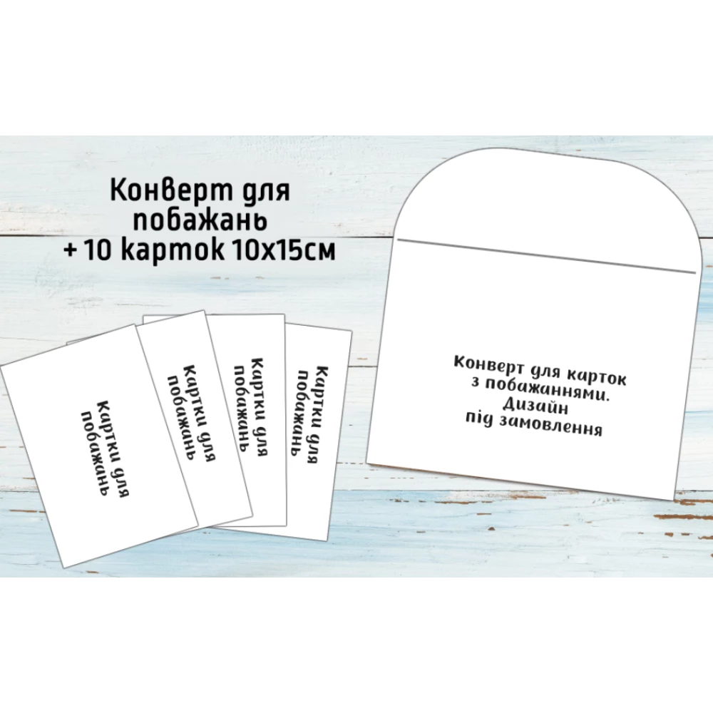 Конверт для пожеланий имениннику + 10 карточек под заказ в индивидуальном стиле. Тематика под заказ