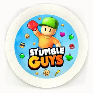Изображение товара -  Тарелки “Stumble Guys / Стамбл Гайс“ (Поштучно) 18см бумажные малотиражные тарелочки