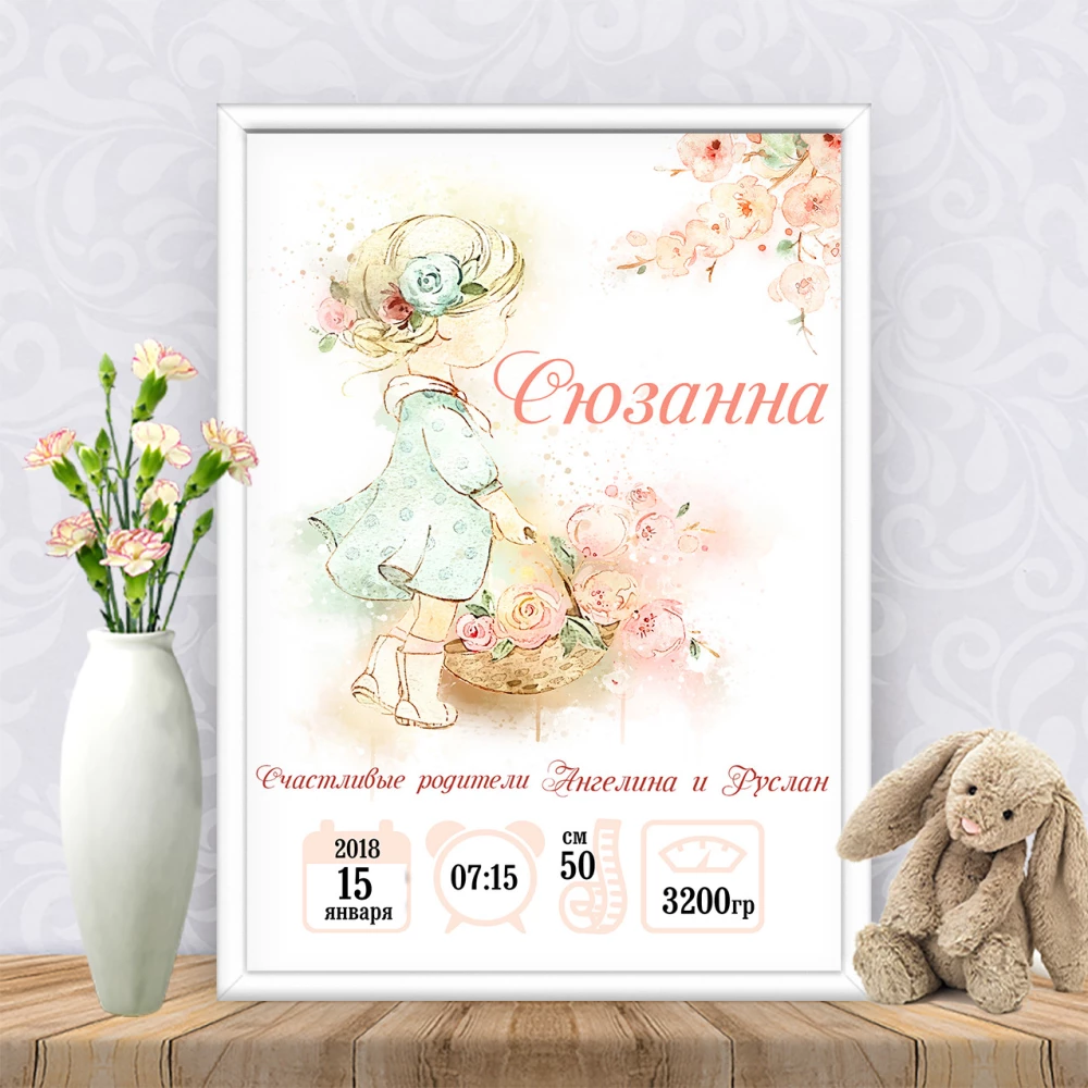 Метрика “Девочка с корзиной цветов“