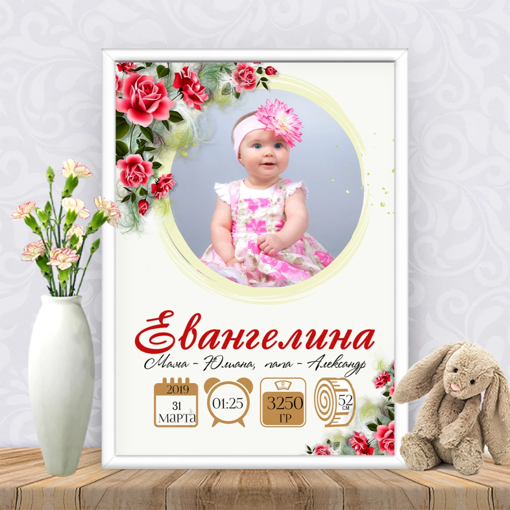 Метрика “Цветочная метрика - алые розы“