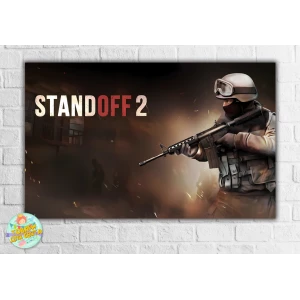 Изображение товара -  Плакат “Стандофф / Standoff 2“ солдат, темный 120х75 см на детский День рождения -