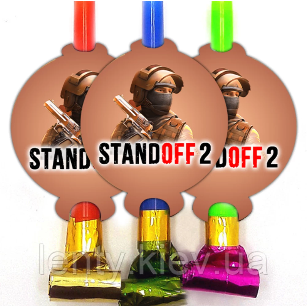 Язычки - гудки “Стандофф / Standoff“ (6 шт/уп) в стиле карнавальные малотиражные -
