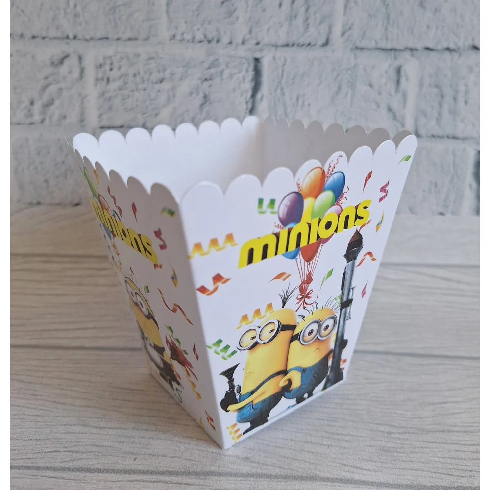 Коробочка для попкорна “Миньоны“ Поштучно 10см высота (малотиражные)