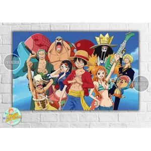 Изображение товара -  Плакат “One Piece: Ван Пис Команда Соломенной шляпы“ 120х75 см на детский День рождения -