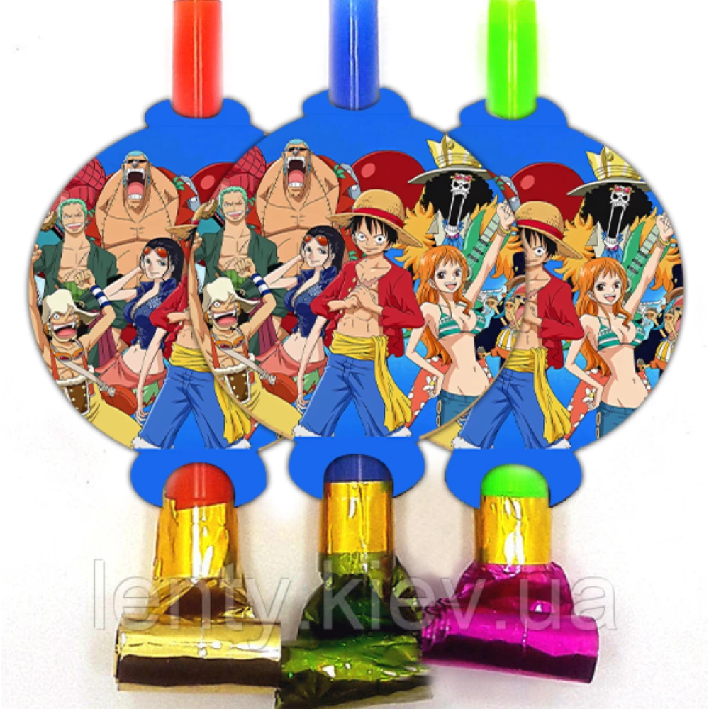 Язычки - гудки (6 шт/уп) “Ван Пис / One Piece Команда соломенной шляпы“ карнавальные малотиражные -