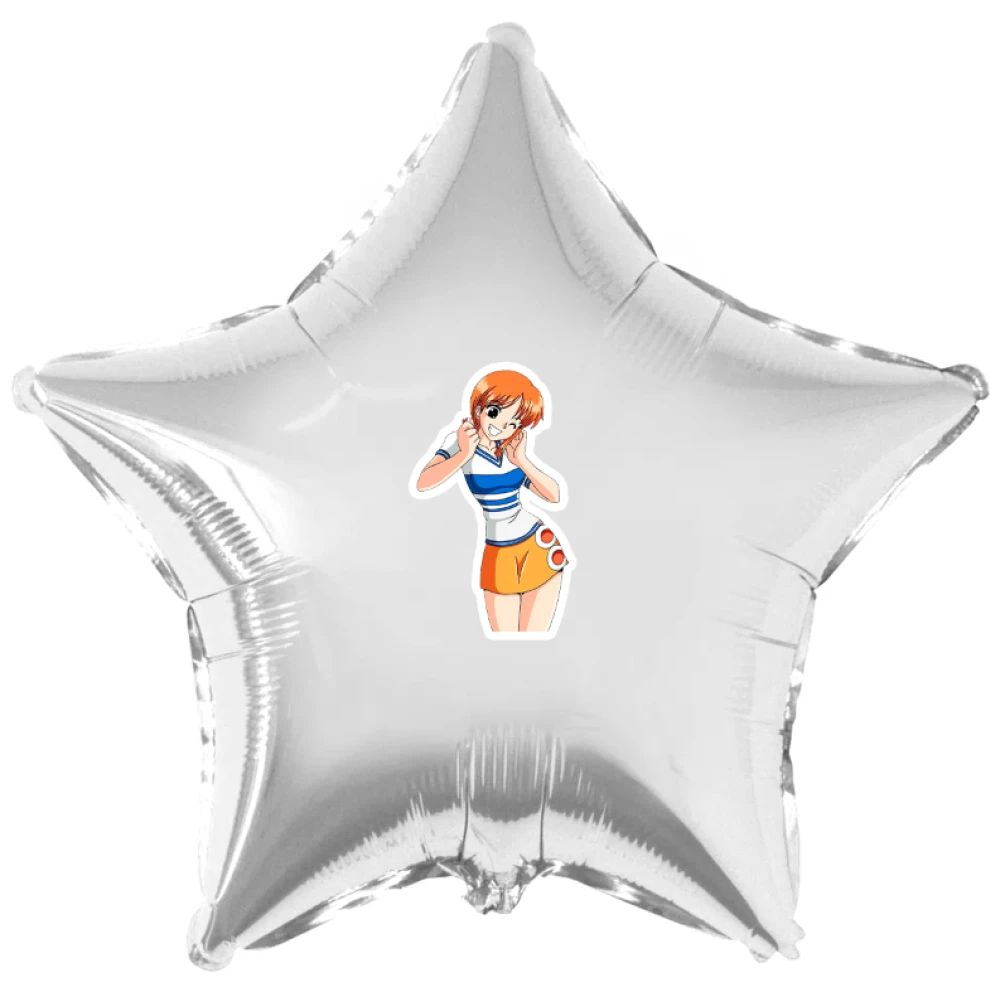 Наклейка на шар “Ван Пис / One Piece Команда соломенной шляпы“ Нами 18“  (без шара)