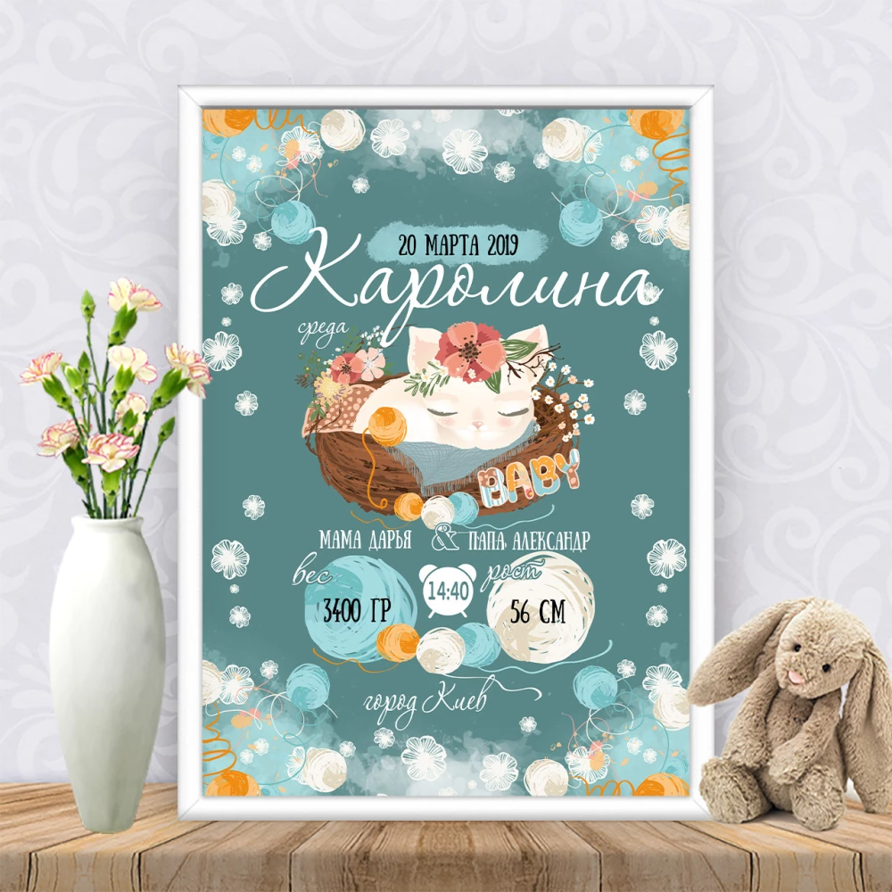 Метрика “Котёнок в корзинке“