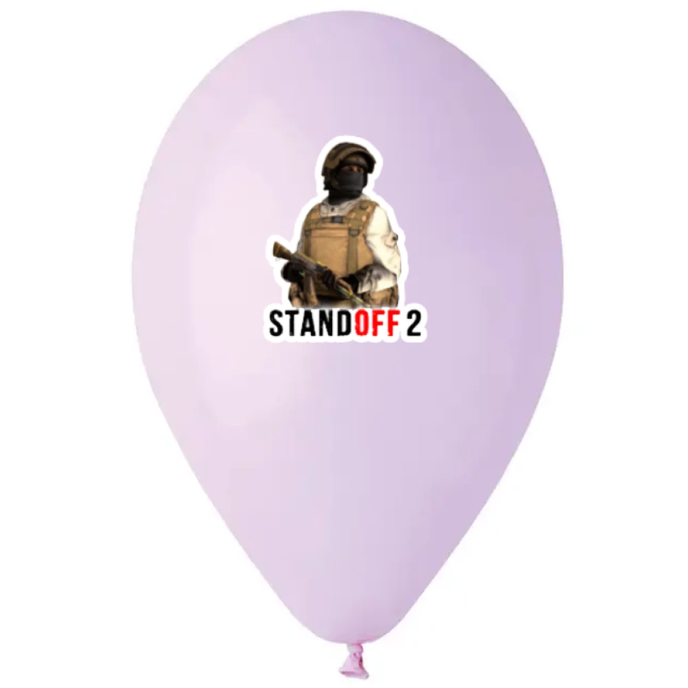 Наклейка на шар “Стандофф / Standoff“ лого+герой 18“  (без шара)
