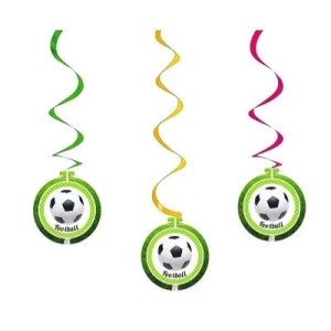Зображення товара - Набір “Гірлянди-підвіски-спіральки“ паперові (5 шт./набір) Футбол, Зелений