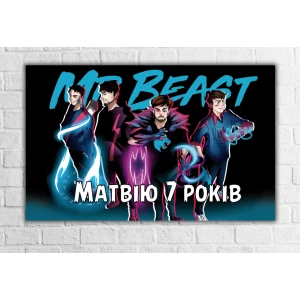 Изображение товара -  Плакат “Мистер Бист“ 120х75 см на детский День рождения - Індивідуальний напис