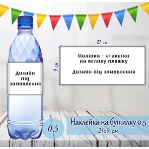 Изображение товара -  Индивидуальная наклейка на большую бутылку. Дизайн под заказ (21*9см)