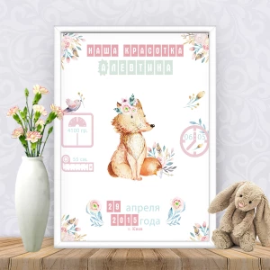 Изображение товара -  Метрика “Цветочная метрика. Лисенок“